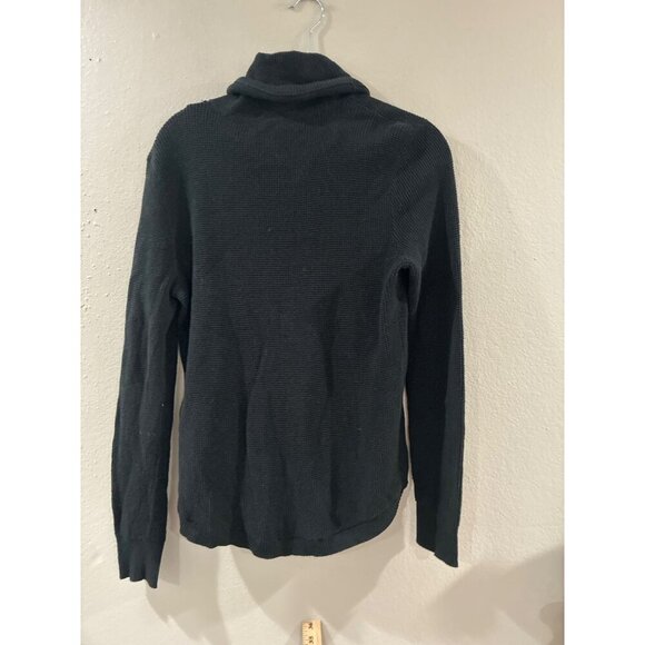 Lauren Ralph Lauren Thermal Sweater Women's Black Knit Cowl Neck Pullover Large - Picture 2 of 8